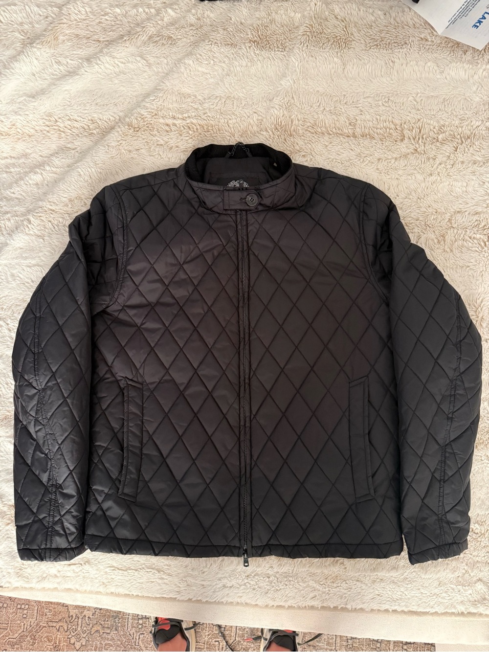 Men's Quilted Black Bomber Jacket